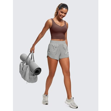 CRZ YOGA Butterluxe V Neck Longline Sports Bra for Women