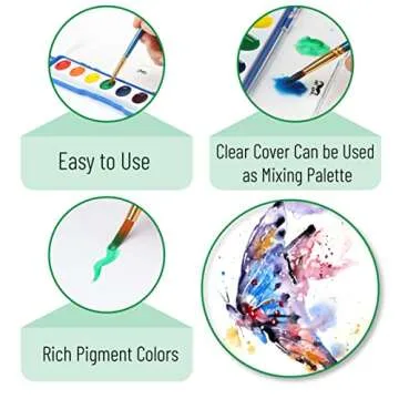 Mr. Pen- Washable Watercolors, 2 Pack, 8 Colors with Paint Brush, Watercolor Paint Set, Water Color Painting Kids, Watercolors for Kids and Adults, Kids Watercolor Paint Set, Watercolor Set Kids