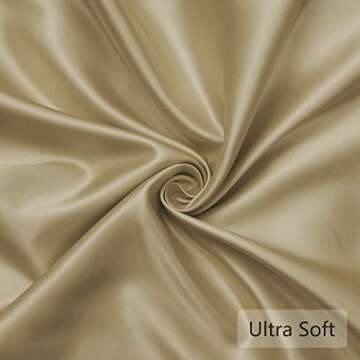 Hboemde 2-Pack Satin Pillowcases Set for Hair and Skin,Khaki Pillow case Set of 2 Envelope Closure Pillowcases Slip Cooling Satin Pillow Covers-Standard(20x26)