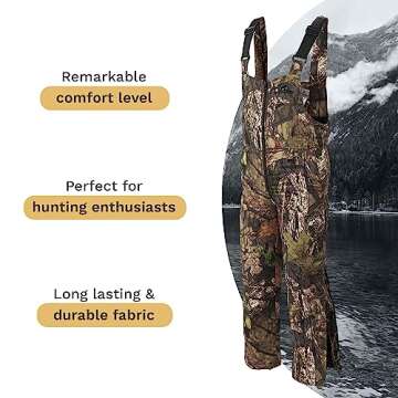 Mooselander - Youth Insulated Bib Overall In MO Country For Hunting, Kids and Teens, Hunting Clothes, Camo, Cold Weather Gear