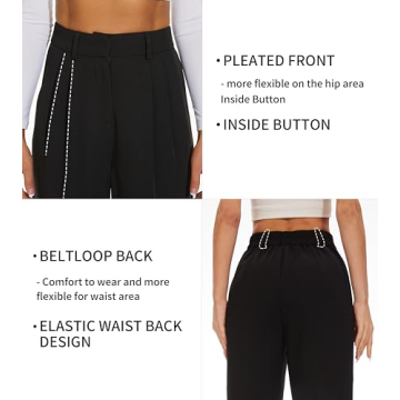 KICZOY Women's High Waist Wide Leg Pants for Work