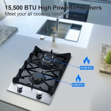 Eascookchef 2 Burner Propane Gas Cooktop 12 Inch