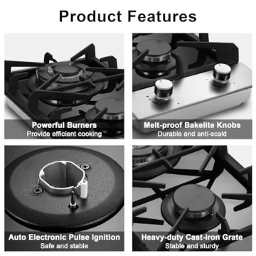 Eascookchef 2 Burner Propane Gas Cooktop 12 Inch