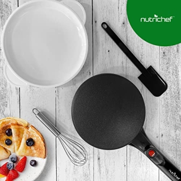 Nutrichef Electric Crepe Maker | 8-inch Nonstick Cooktop