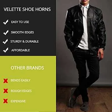 Velette Plastic Shoe Horn - Long Handle Shoe Horns for Seniors, 30" Extra Long Shoe Horn for Boots, Cowboy boots, Dress Shoes and Sneakers