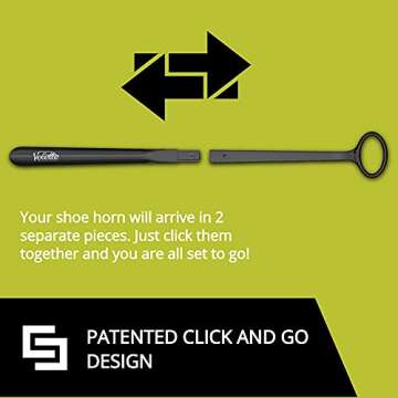 Velette Plastic Shoe Horn - Long Handle Shoe Horns for Seniors, 30" Extra Long Shoe Horn for Boots, Cowboy boots, Dress Shoes and Sneakers