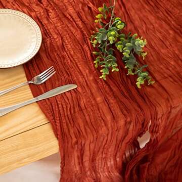 15 Pack 10Ft Cheesecloth Table Runner 35x120 Inch Boho Gauze Table Runner Rustic Cheese Cloth Long T...