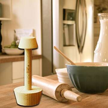 Tart Tamper Pastry Tamper Mini Pan Wood Wooden Shell Dough Muffin Metal by MSART for Making Muffin, Pecan Pies, Cheesecakes and Desserts.