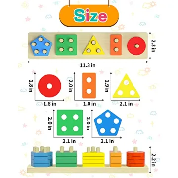 Zartores Montessori Sorting & Stacking Toy for Toddlers