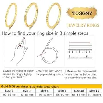 TOSGMY Gold Silver Rings for Women Non Tarnish Stackable Thin Gold Ring 18K Gold Plated Dainty Ring Set Trendy Thumb Pinky Knuckle Ring Wedding Bands Promise Engagement Gold Jewelry Rings Size 6 7 8 9 10 11