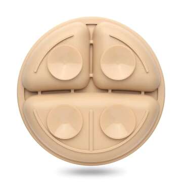 Eascrozn Toddler Plates 3 Pack, Divided Suction Plates for Baby, 100% Food Grade Silicone Baby Plates, Non-Slip, Baby Led Weaning Supplies, Microwave & Dishwasher Safe