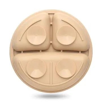 Eascrozn Toddler Plates 3 Pack, Divided Suction Plates for Baby, 100% Food Grade Silicone Baby Plates, Non-Slip, Baby Led Weaning Supplies, Microwave & Dishwasher Safe