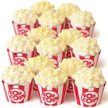 Popcorn Cupcake Wrappers, Red and White Striped - Circus Party Supplies, Carnival Decorations, and Movie Night Theme - Set of 48 for Birthday Parties and Celebrations