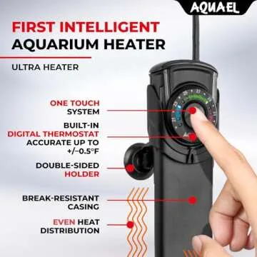 Aquael Ultra Aquarium Heater for Freshwater & Saltwater Aquariums - 100 Watt, 16-26 Gallon