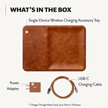 Italian Leather Wireless Charging Station & Valet Tray - Courant