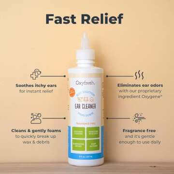 Oxyfresh Advanced Pet Ear Cleaner - Best Dog Ear Cleaner Solution - Helps with Yeast, Wax, Dirt & It...