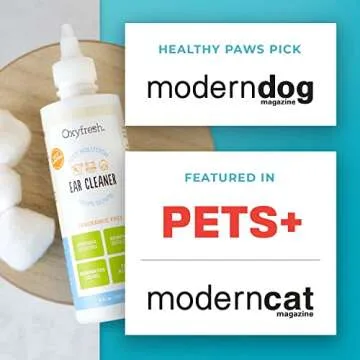 Oxyfresh Advanced Pet Ear Cleaner - Best Dog Ear Cleaner Solution - Helps with Yeast, Wax, Dirt & Itchy Ear Canal - Cleaning, Soothing, & Sting-Free Dog Ear Wash & Cat Ear Rinse 8oz