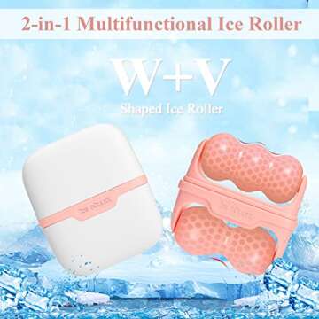 Ice Roller for Face, Ice Face Roller Skin Care Tools, 2 in 1 Face Massager Eye Roller for Puffy Eyes...