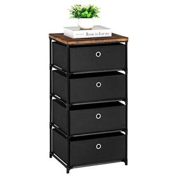 HAITRAL Fabric Storage Chest, Drawer Clothes Organizer - 4 Drawers Storage Organizer Unit for Closet...