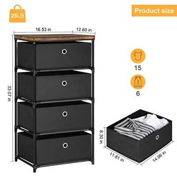 HAITRAL 4 Drawer Storage Chest - Stylish Organizer Unit
