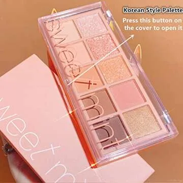 Go Ho 10 Colors Eyeshadow Palette,Matte&Glitter&Shimmer Eyeshadow Korean Makeup,Long Lasting Blendab...