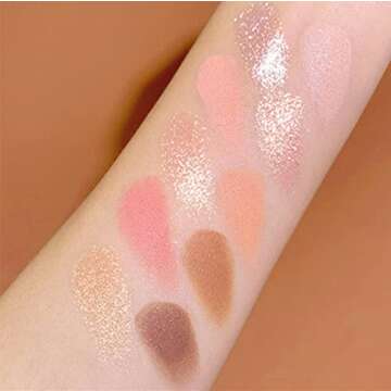 Go Ho 10 Colors Eyeshadow Palette,Matte&Glitter&Shimmer Eyeshadow Korean Makeup,Long Lasting Blendable Shades,Naturing-Looking,Waterproof Cool Eye Shadow Makeup Palette,01