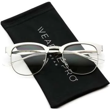 WearMe Pro Metal Half Frame Glasses - Non-Prescription