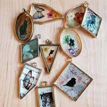 Suwimut 270-Piece Open Bezel Pendants for DIY Crafts