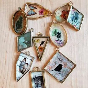 Suwimut 270-Piece Open Bezel Pendants for DIY Crafts