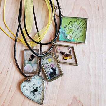 Suwimut 270-Piece Open Bezel Pendants for DIY Crafts