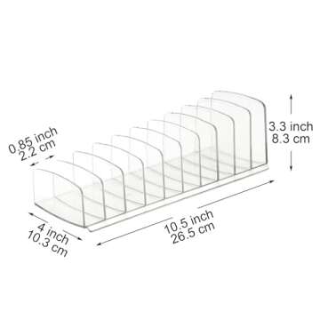 Youngever Large Plastic Makeup Palette Organizer, Clear Eyeshadow Holder, 10 Compartment Cosmetic Palette Organizer, Makeup Palette Holder