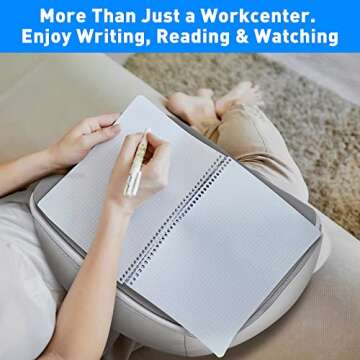 DeskLogics Lap Desk with Cushion - Ultra-Thick, CoolFoam 7 to 14.2 inch Laptop Tablet Stand - Washable Lycra Lap Pad Pillow Desk iPad Stand Phone Holder for Bed, Couch, Sofa, Home, Office, Gift Ideas