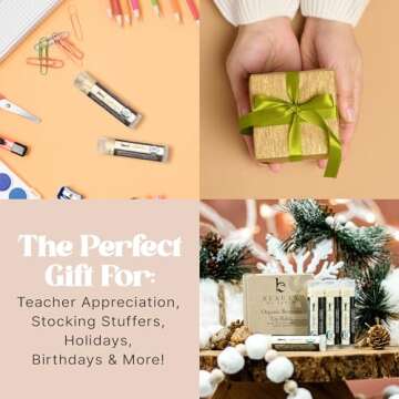 USDA Organic Lip Balm - USA Made with Natural Ingredients, Beeswax Vanilla Chapstick for Dry Lips, Gifts for Women, Birthday Gifts for Her & Him, Hydrating Lip Balm Beauty Gifts, Natural Chapstick