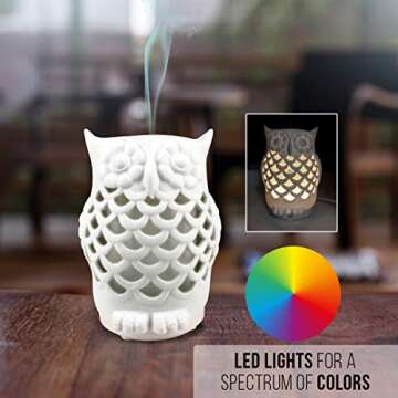 Simply Diffusers Custom Italian Designed Owl Essential Oil Diffuser Decorative Aromatherapy Diffuser...