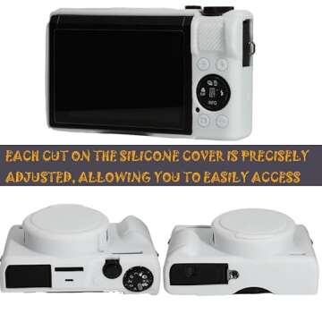 AEXUTDA Silicone Case for Canon Powershot G7X Mark III - White