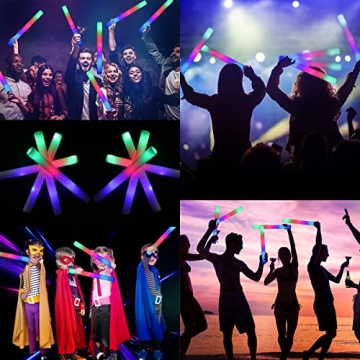 Jiahz Glow Sticks Bulk - 32 Colorful Foam Sticks for Parties