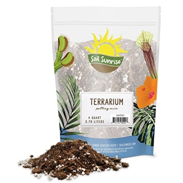 Terrarium Potting Soil Mix (4 Quarts) with Blended Filtering Charcoal Custom Made for Terrariums