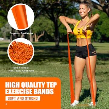 HPYGN Exercise Bands, Resistance Bands for Stretching, Physical Therapy, Yoga, Pilates, Rehab and St...