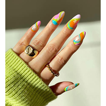 24 Pcs Coffin Press on Nails for Women and Girls