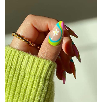 24 Pcs Coffin Press on Nails for Women and Girls