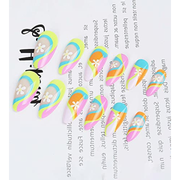 24 Pcs Coffin Press on Nails for Women and Girls