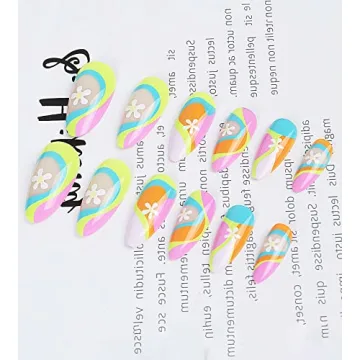 24 Pcs Coffin Press on Nails for Women and Girls