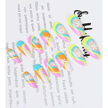 24 Pcs Coffin Press on Nails for Women and Girls