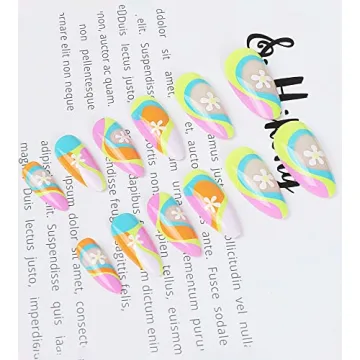 24 Pcs Coffin Press on Nails for Women and Girls