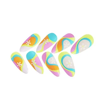 24 Pcs Coffin Press on Nails for Women and Girls