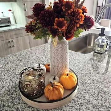 LiteViso 10 Inch White Ceramic Vase, Flower Vase Modern for Home Decor, Boho Vases for Pampas Grass, Decorative White Vases for Flowers Mantel, Living Room, Farmhouse Table Centerpieces, Off-White