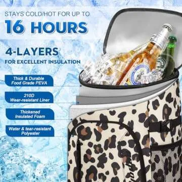 Capolo Cooler Backpack 30 Cans, Insulated Backpack Cooler Leak Proof Large Capacity Thermal Bag Beve...