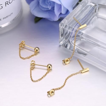 YADOCA 4 Pairs Chain Earrings for Stylish Women