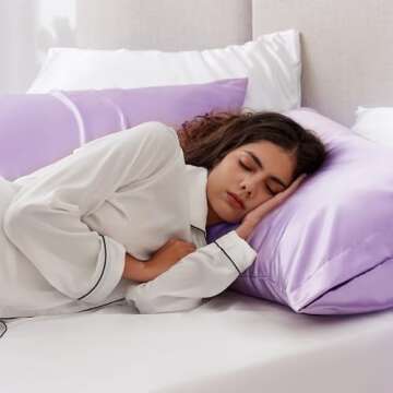 Love's cabin Satin Pillowcase for Hair and Skin (Light Purple, 20x30 inches) Similar to Silk Pillow ...