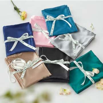 Love's cabin Satin Pillowcase for Hair and Skin (Light Purple, 20x30 inches) Similar to Silk Pillow Cases, Pillow Cases Queen Size Set of 2 - Satin Cooling Pillow Covers with Envelope Closure